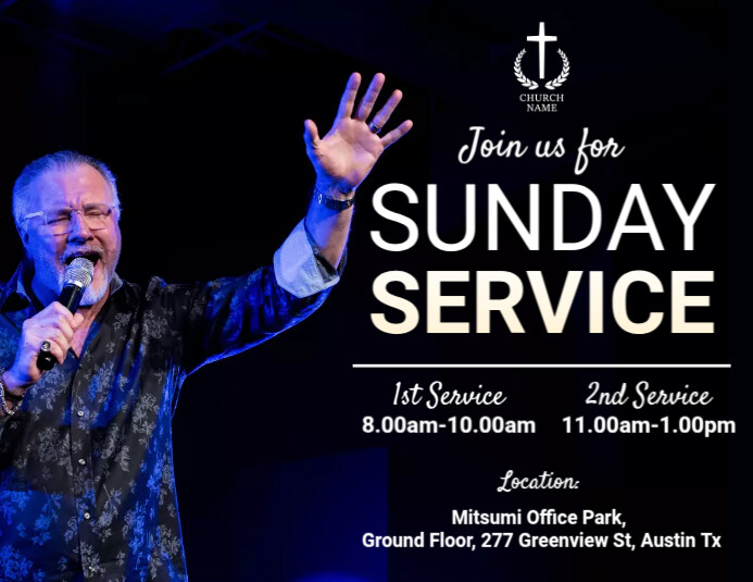 Copy of join us for Sunday service | PosterMyWall