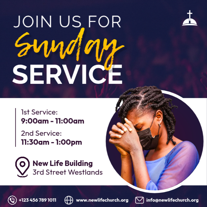 Copy of Join us for Sunday Service flyer | PosterMyWall