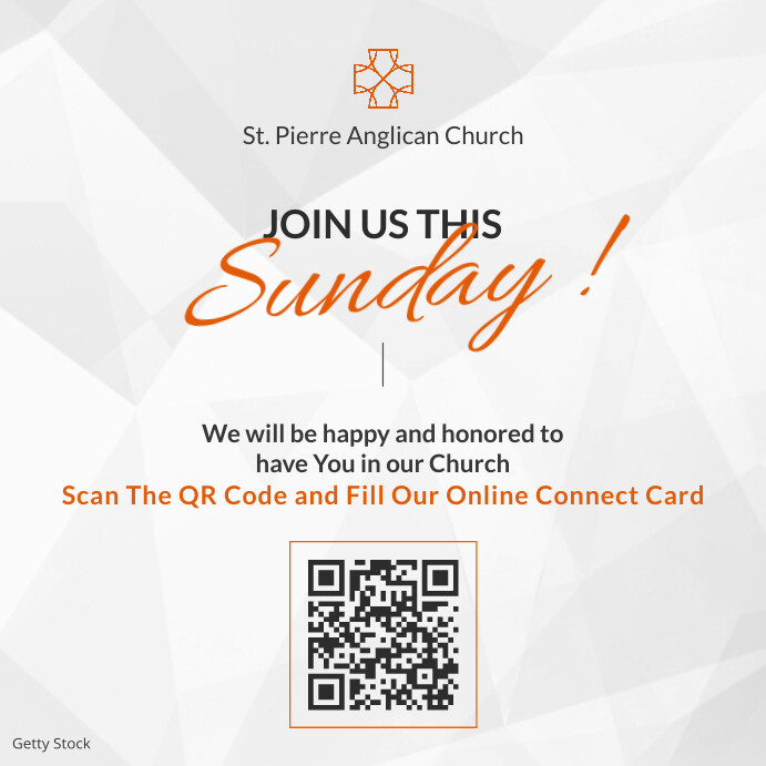 Plantilla de join us this sunday minimal printable qr code | PosterMyWall