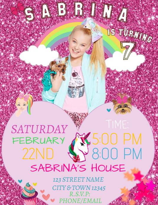 Free Printable Jojo Siwa Birthday Invitations