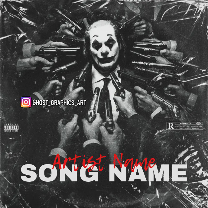 JOKER Album Cover music art trap mixtape rap template