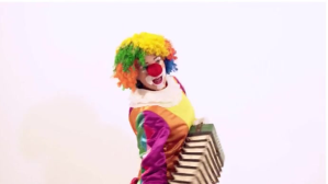 Wit Clown Playing Accordion Omslagfoto YouTube-kanaal Template