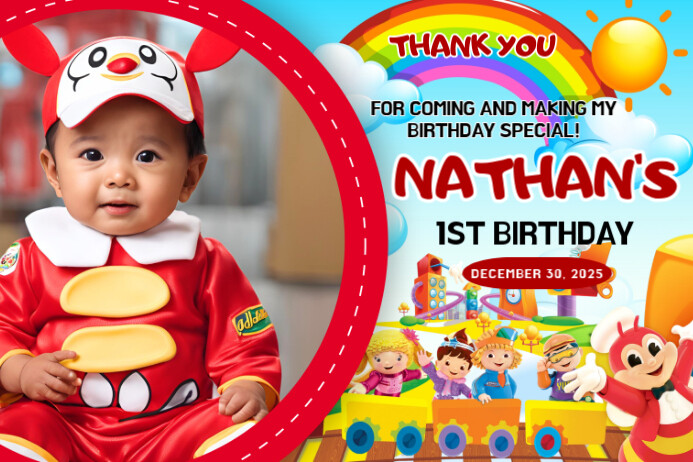 Jollibee Theme Ref Magnet Layout Poster template