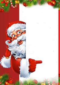 Jolly santa pointing Christmas template A1