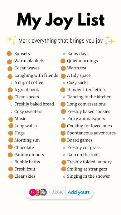 Joy List Story Template | PosterMyWall