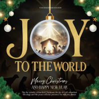 joy to the world christmas card template Square (1:1)