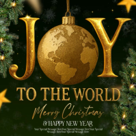 joy to the world christmas card template Kvadrat (1:1)