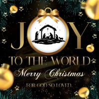 joy to the world christmas card template Square (1:1)
