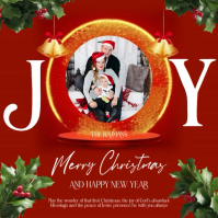 joy to the world christmas card template Square (1:1)