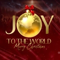 joy to the world christmas card template Carré (1:1)