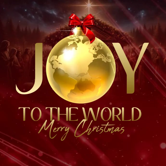 joy to the world christmas card template | PosterMyWall