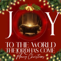joy to the world christmas card template Square (1:1)