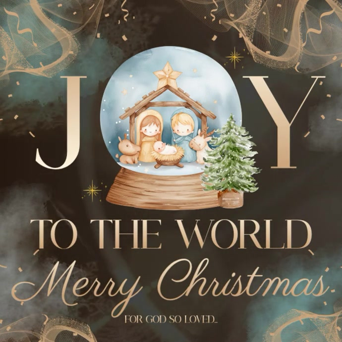 joy to the world christmas card template Square (1:1)