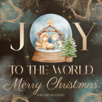joy to the world christmas card template Square (1:1)