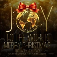 joy to the world christmas card template Quadrato (1:1)