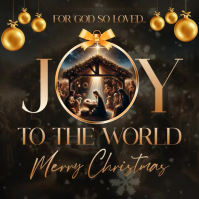 joy to the world christmas card template Square (1:1)