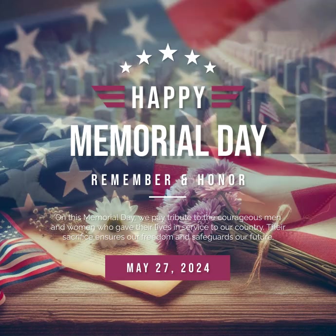 Copy of Joyful & Typography Memorial Day Instagram Po | PosterMyWall