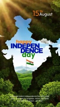 Zielony Independence Day Celebration Instagram-verhaal Template