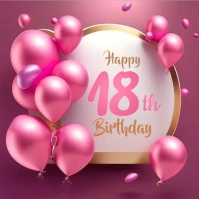 Joyful 18th Birthday Instagram Post template