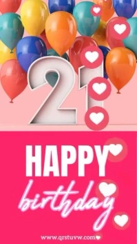 Joyful 21st Birthday Instagram Story/colorful template