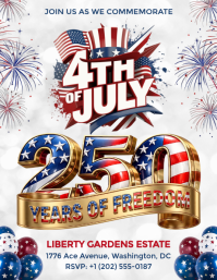 Joyful 4th of July Celebration Flyer Løbeseddel (US Letter) template