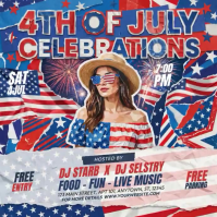 Joyful 4th of July Celebrations Square Video Persegi (1:1) template