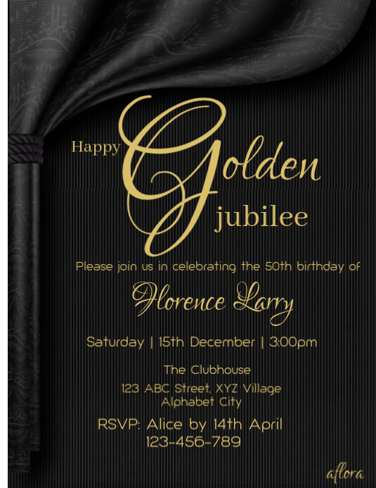 Joyful 50 And Fabulous Birthday  Flyer (us Letter) template