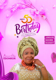 Joyful 50th Birthday Flyer A5 template