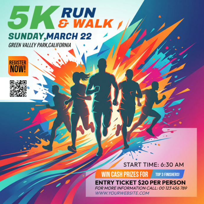 Copy of Joyful 5K Run Event Instagram Post | PosterMyWall