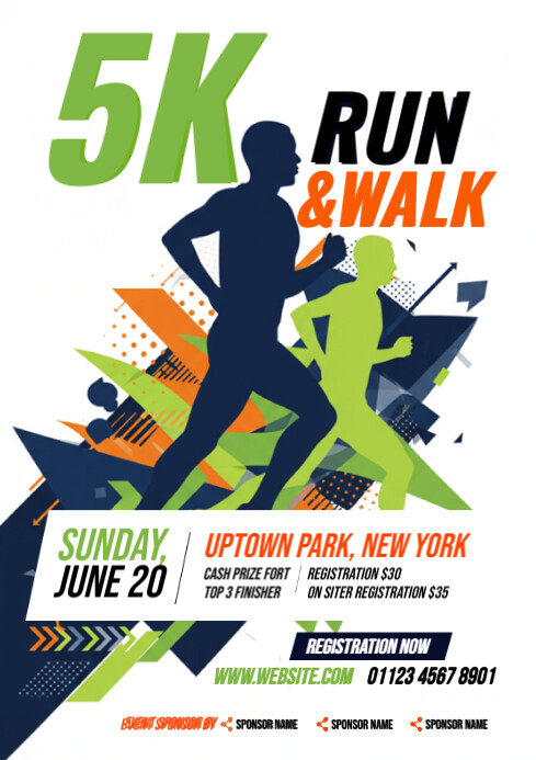 Copy of Joyful 5k Run Flyer A4 | PosterMyWall