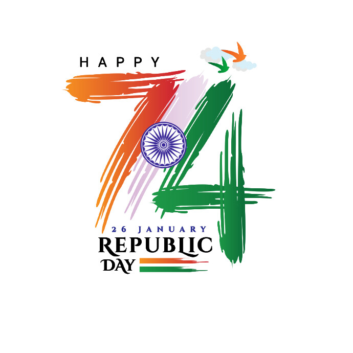 Joyful 74 Indian Republic Day Logo Design Logo template