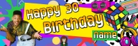 Joyful 80s/90s Birthday Banner Banner 2' × 6' template