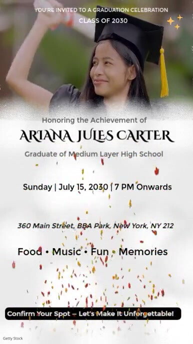 Joyful A Vibrant, Modern Poster Celebrating A High School Graduate With Festive Visuals Instagram Re template