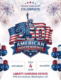 Joyful American Independence Day Celebration Flyer Volantino (US Letter) template