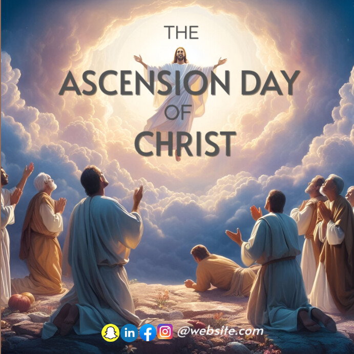Joyful Ascension Day / The Ascension Day Of Christ  Instagram Post template