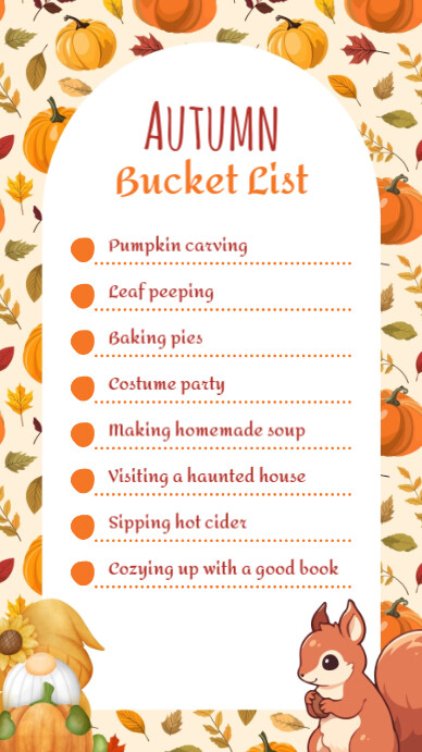Joyful Autumn Bucket List Digital Display (9:16) template