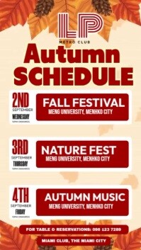 Rood Autumn Festival Schedule Instagram-verhaal Template
