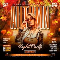 Schwarz Autumn Night Party Сообщение Instagram Template