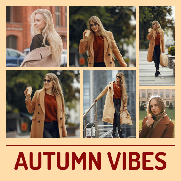 Joyful Autumn Photo Collage Instagram Post template