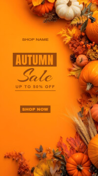 Orange Autumn Sale Promotion Digitalt display Template