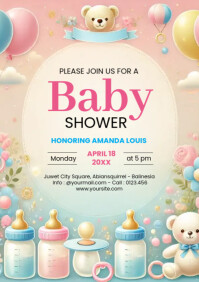 Joyful Baby Shower Party Invite, A4 template