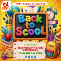 Back to School Event Square Template