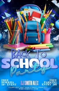 Joyful Back To School Half Page Wide Meia página larga template