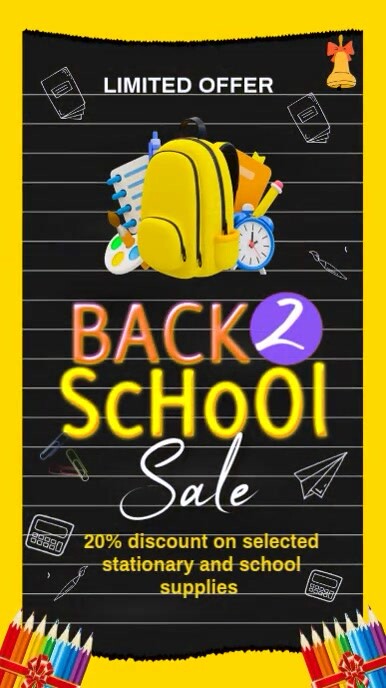 Joyful Back To School Sale  Instagram Story template