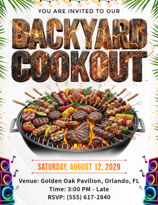 Backyard Cookout Invitation Template | PosterMyWall