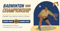 Joyful Badminton Championship Facebook Shared template