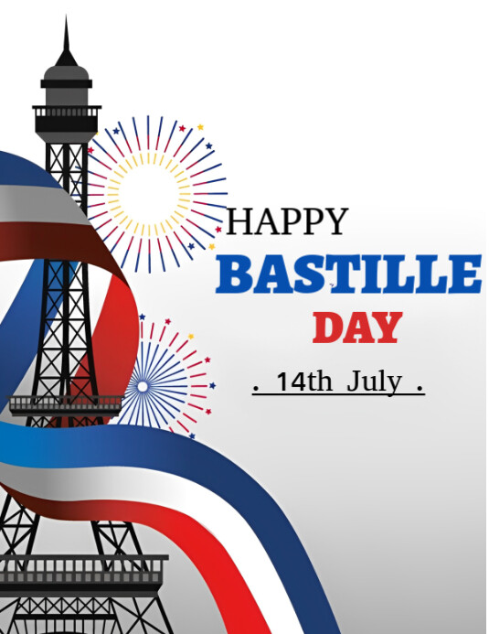 Joyful Bastille Day Flyer (us Letter) Pamflet (VSA Brief) template