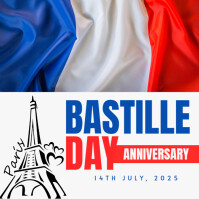 Joyful Bastille Day Instagram Post template