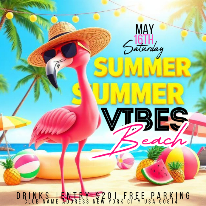 Joyful Beach Party Instagram Post Template | PosterMyWall