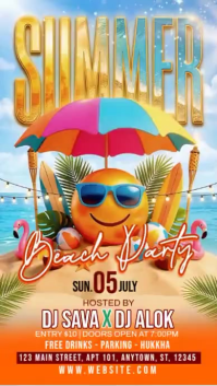 Beach Party Instagram na Kuwento Template